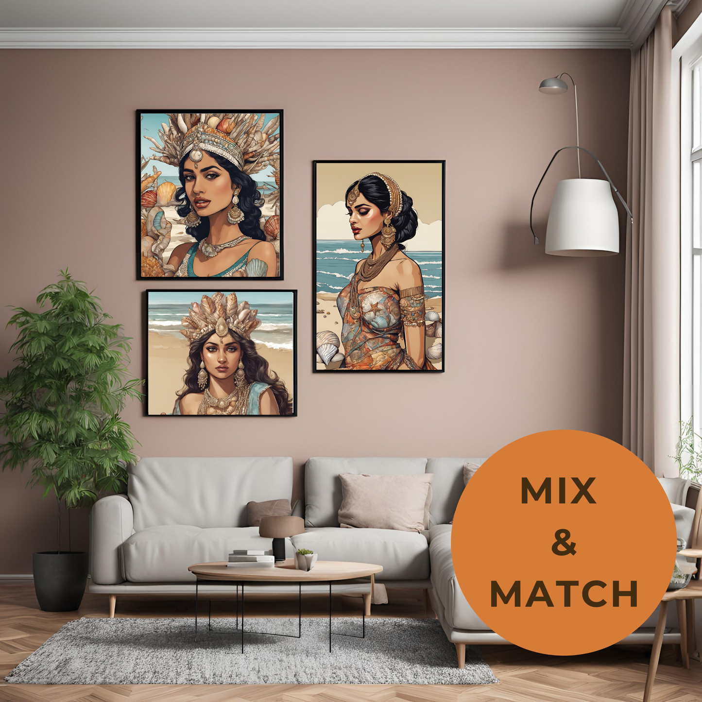 South Asian Art - Boho Beach Summer Aesthetic Desi Girl Printable Wall Art