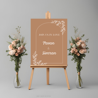 Beige Minimalist Calligraphy Welcome Board