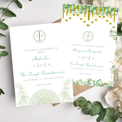 Nature Invite Inserts Digital Download 6pcs - Online Template