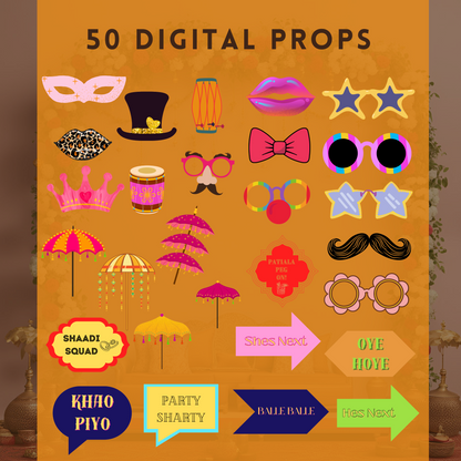Desi Photo Booth Printable Props Digital Download