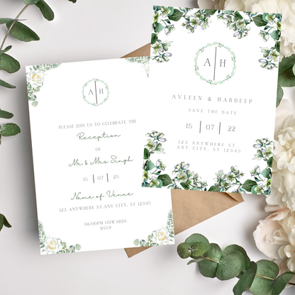Leaf Invite Inserts Digital Download 6pcs - Online Template