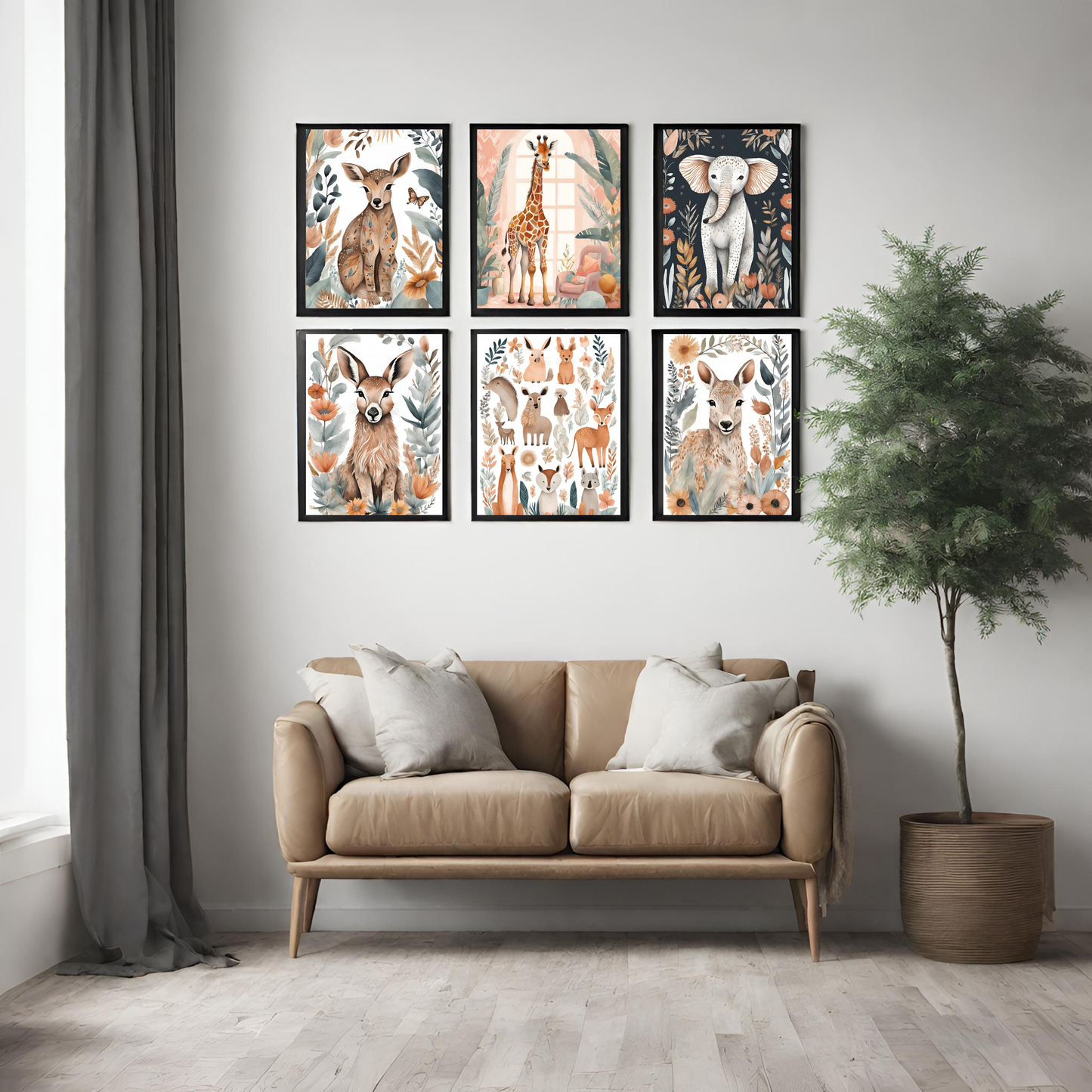 Safari Nursery Wall Art Digital Download