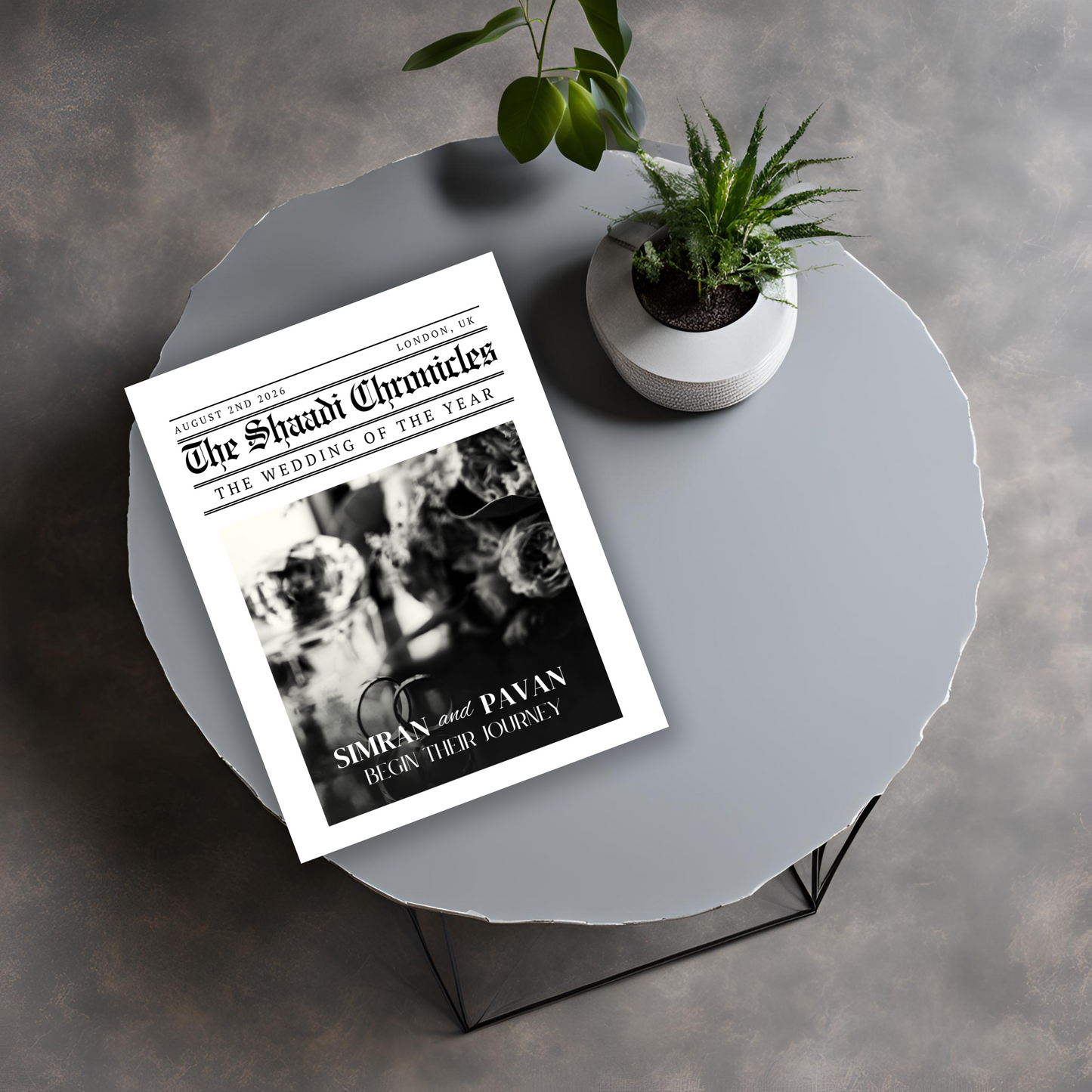 Newspaper Wedding Digital Download - Online Template