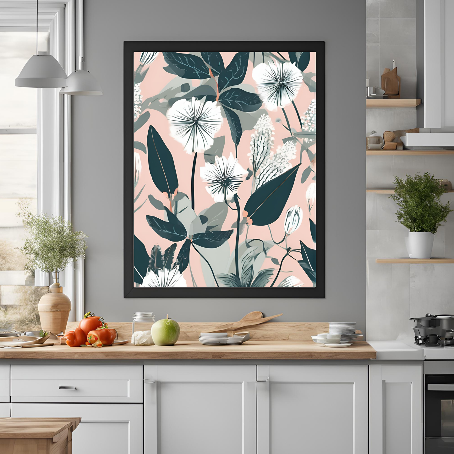Botanical Print White Wall Art Digital Download