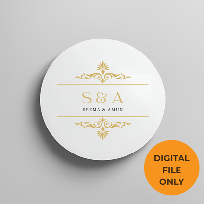 Gold Elegant Monogram Digital Download - Online Template