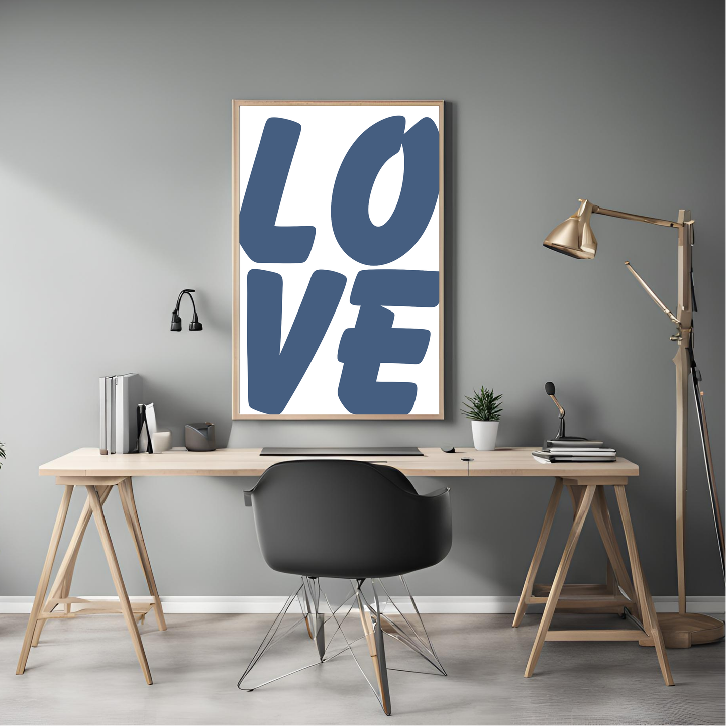 Love Print White Wall Art Digital Download