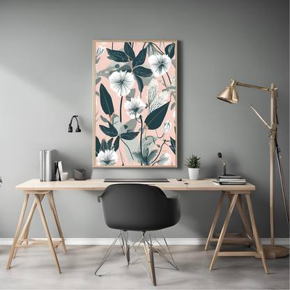 Botanical Print White Wall Art Digital Download
