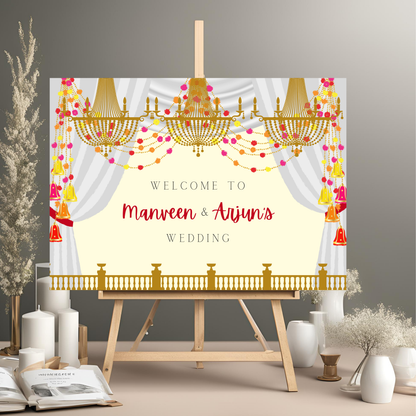 Decor Wedding Entrance Board Digital Template - Online Template