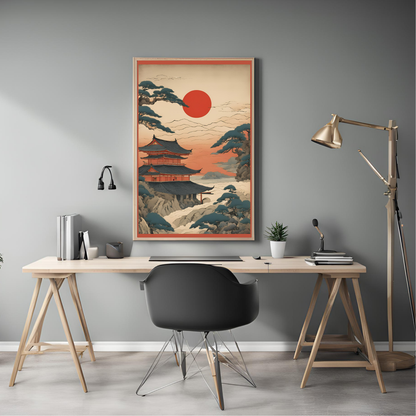 Japanese Sunset Digital Print - Instant Download