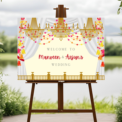 Decor Wedding Entrance Board Digital Template - Online Template
