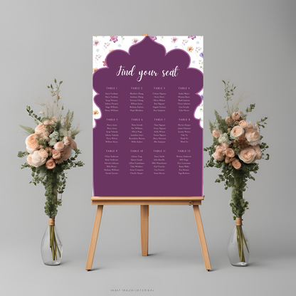 Purple Seating Plan Digital Download - Online Template