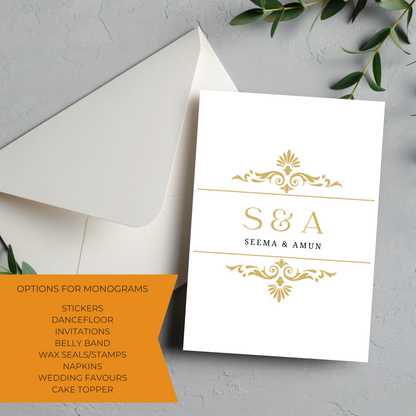 Gold Elegant Monogram Digital Download - Online Template