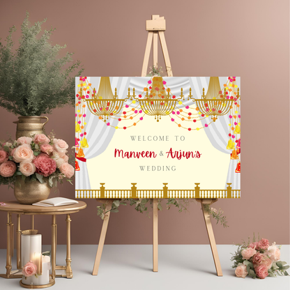 Decor Wedding Entrance Board Digital Template - Online Template