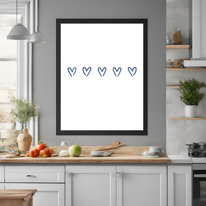 Love Heart Print White Wall Art Digital Download