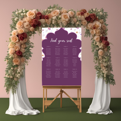 Purple Seating Plan Digital Download - Online Template