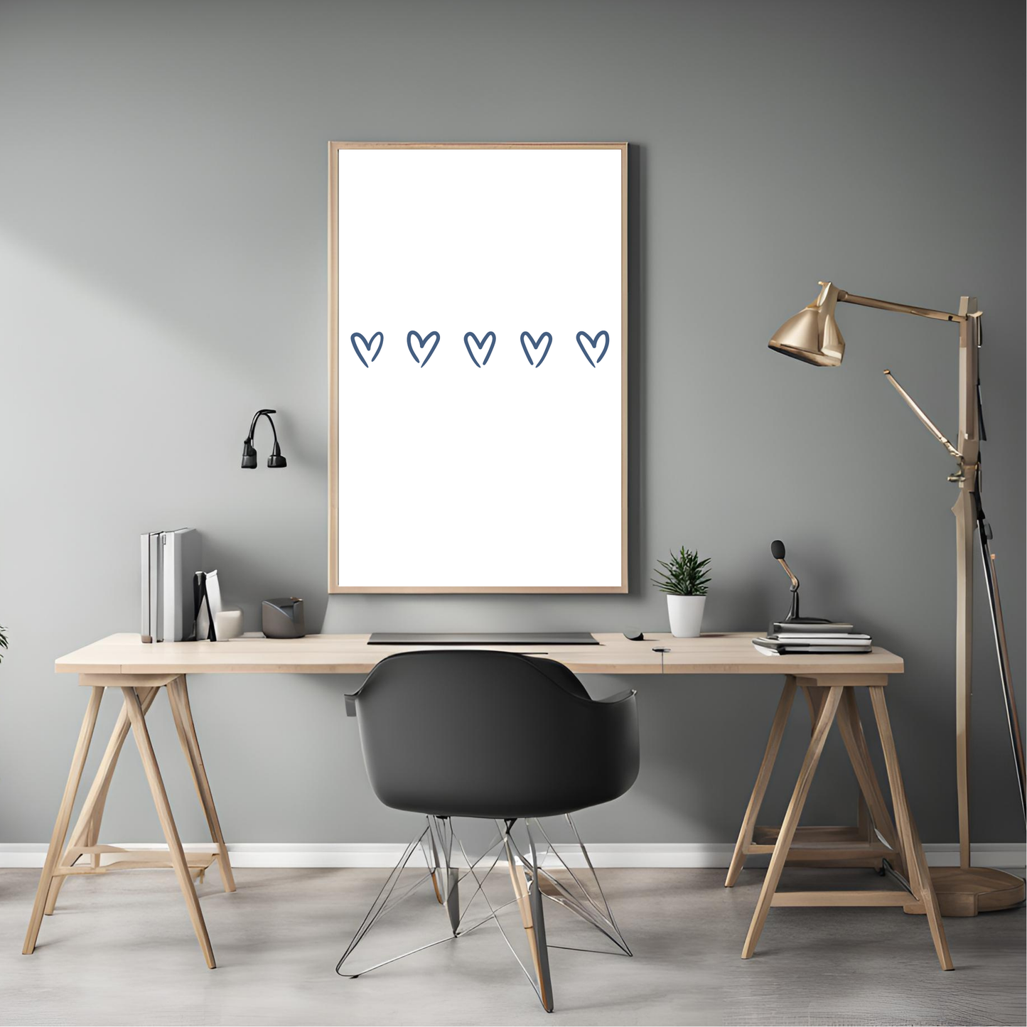 Love Heart Print White Wall Art Digital Download