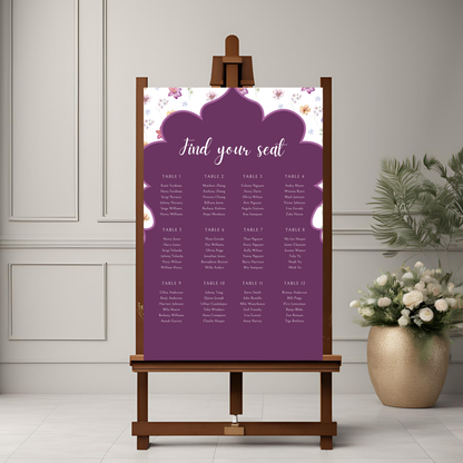 Purple Seating Plan Digital Download - Online Template