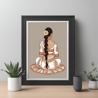 Indian White Gajra Wall Art Digital Download