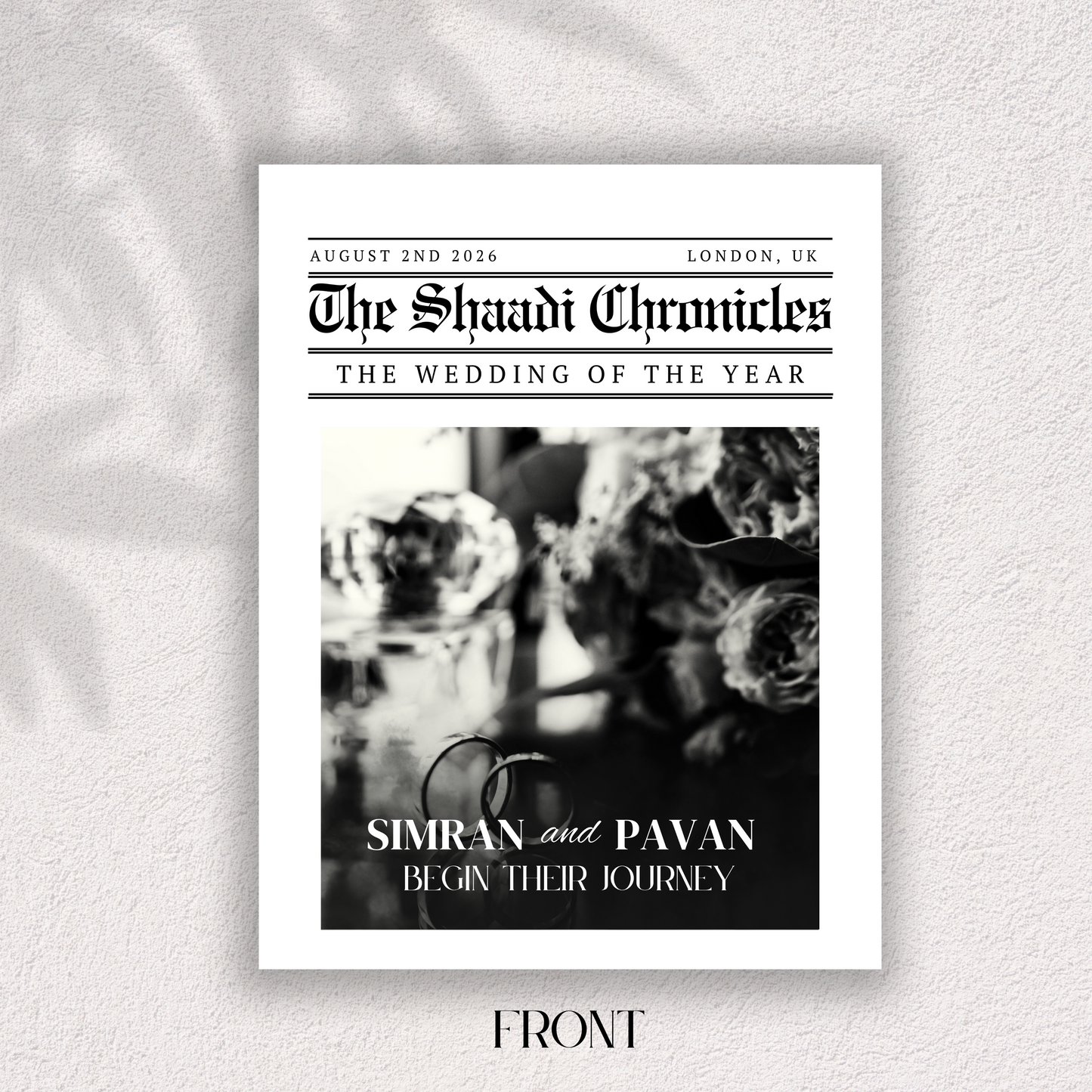 Newspaper Wedding Digital Download - Online Template