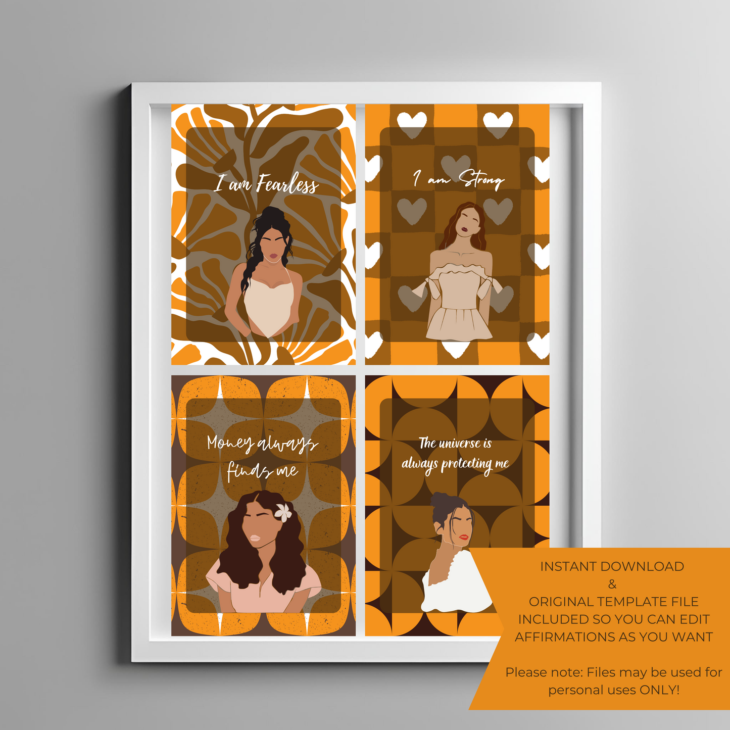 Desi Girl Affirmation Cards – Digital Printable Pack of 12 to Empower Every Brown Girl