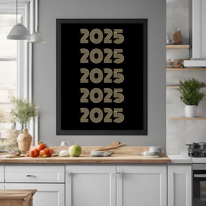 Trendy New Year's Eve Wall Art – 2025 Printable Decor Set