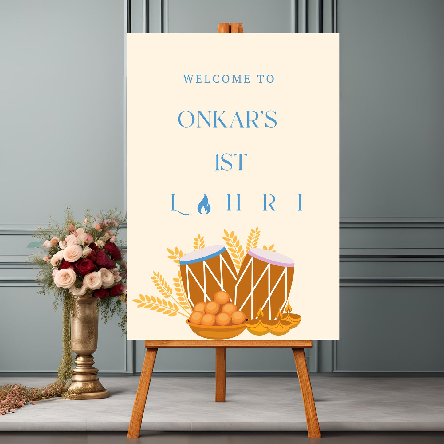 Lohri Decor Entrance Board Digital Download - Online Template