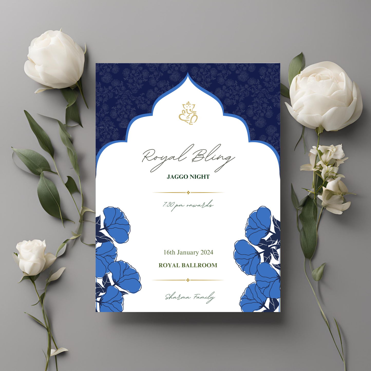 Minimalist Floral Invites 6pcs Digital Download - Online Template