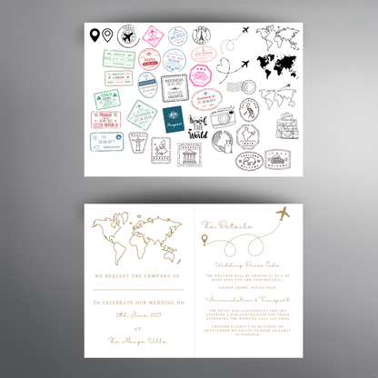 Destination Wedding Passport Invitation Digital Download - Online Template