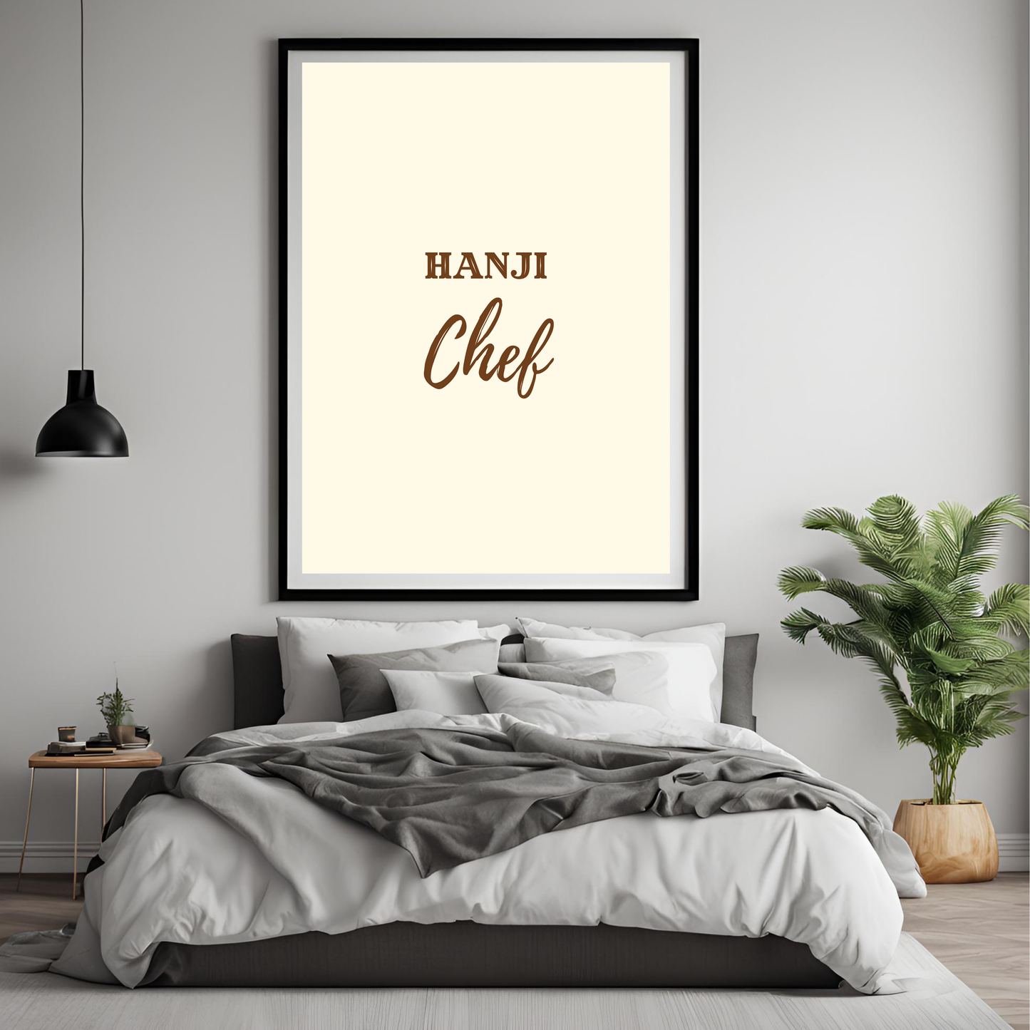 Hanji Chef Framed A4 Print - Portrait/Black