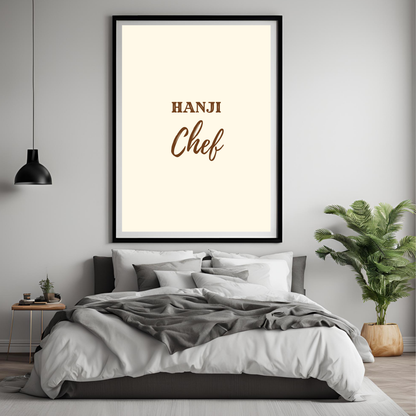 Hanji Chef Framed A4 Print - Portrait/Black