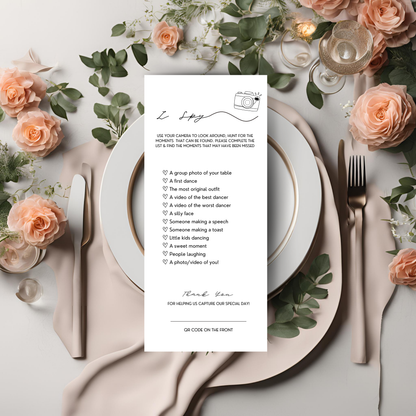 Event Photo Challenge Printable Digital Download - Online Template