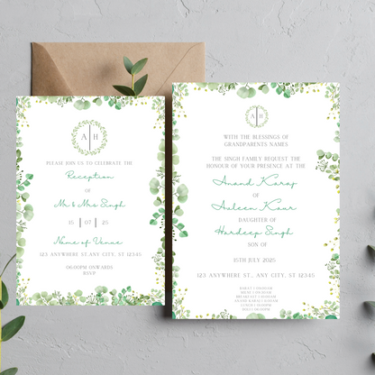 Nature Invite Inserts Digital Download 6pcs - Online Template