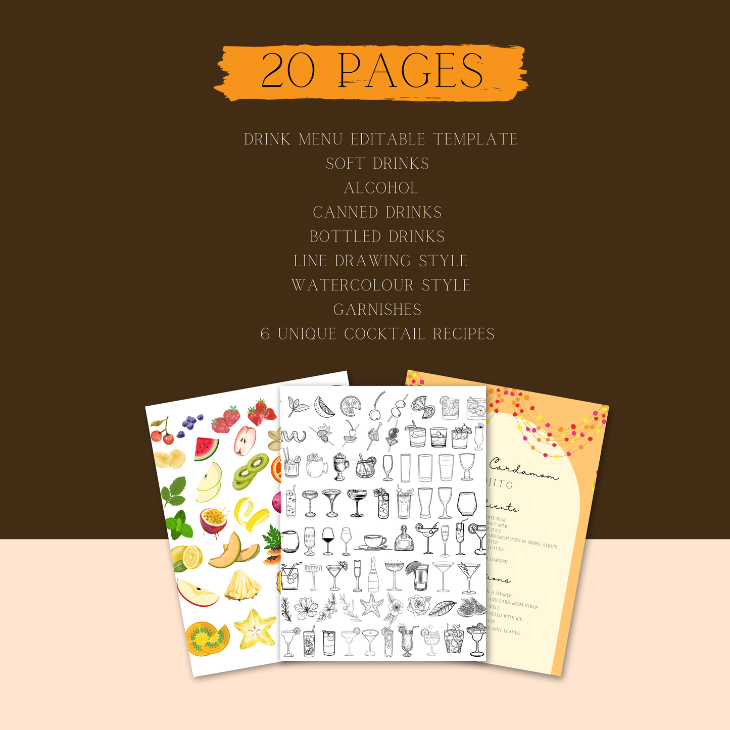 desi editable online colourful bar menu digital template 