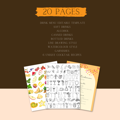 desi editable online colourful bar menu digital template 