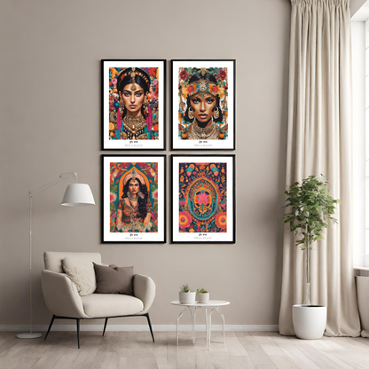 Wall Art - Maximalist Desi Digital Art 6pcs