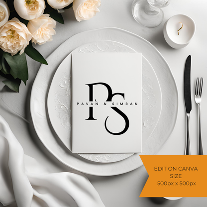 Elegant Wedding Monogram Digital Download - Online Template