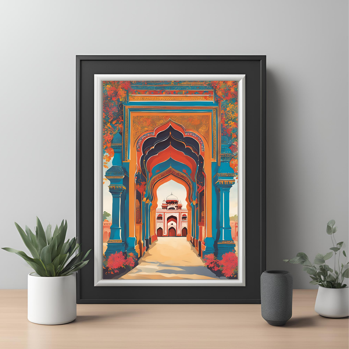 Jaipur Patrika Gate Colourful Digital Travel Print