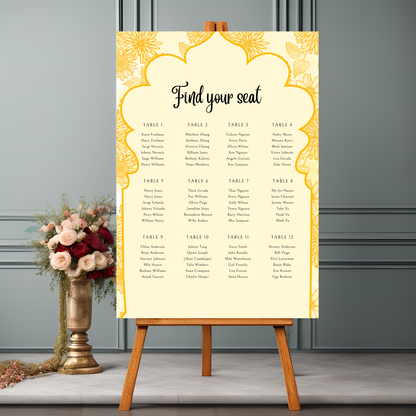 Yellow Seating Plan Digital Download