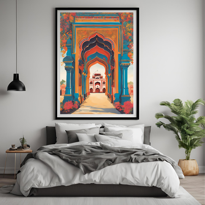 Jaipur Patrika Gate Colourful Digital Travel Print