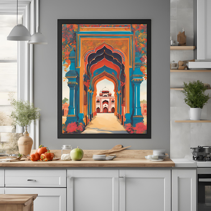 Jaipur Patrika Gate Colourful Digital Travel Print