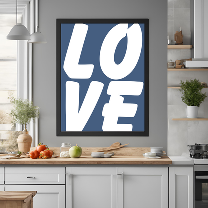 Love Print Blue Wall Art Digital Download