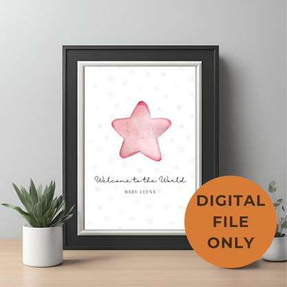 Star Baby Customisable Print Digital Template