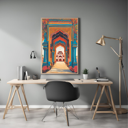 Jaipur Patrika Gate Colourful Digital Travel Print