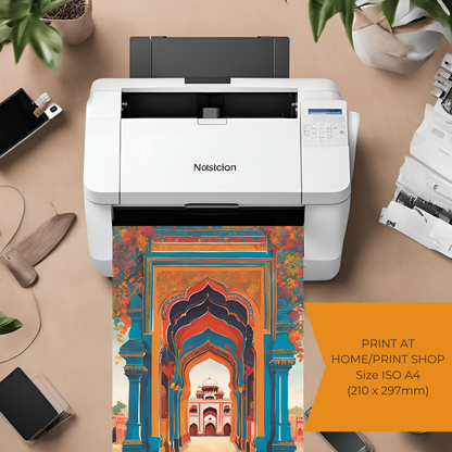 Jaipur Patrika Gate Colourful Digital Travel Print