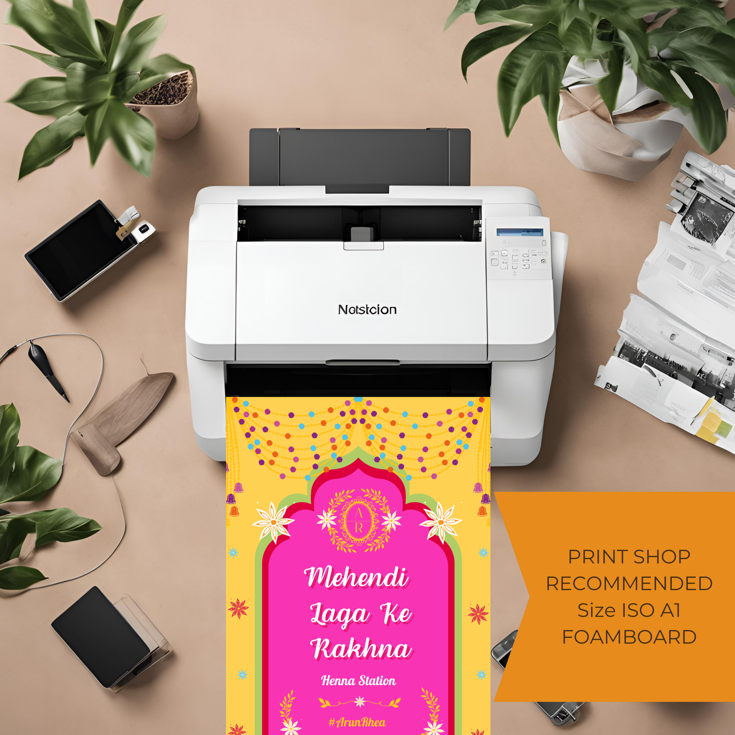 Mehendi Laga Ke Rakhna Entrance Signage - Digital Template