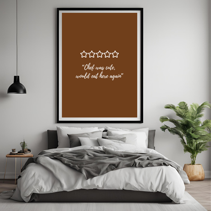 5 Star Chef Framed A4 Print - Portrait/Black