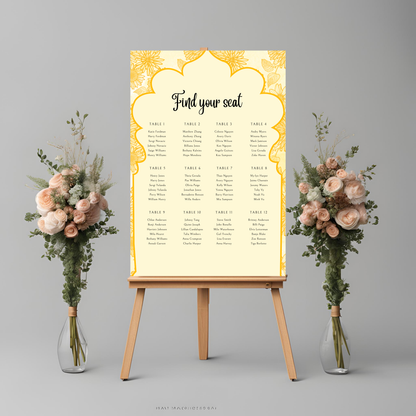 Yellow Seating Plan Digital Download