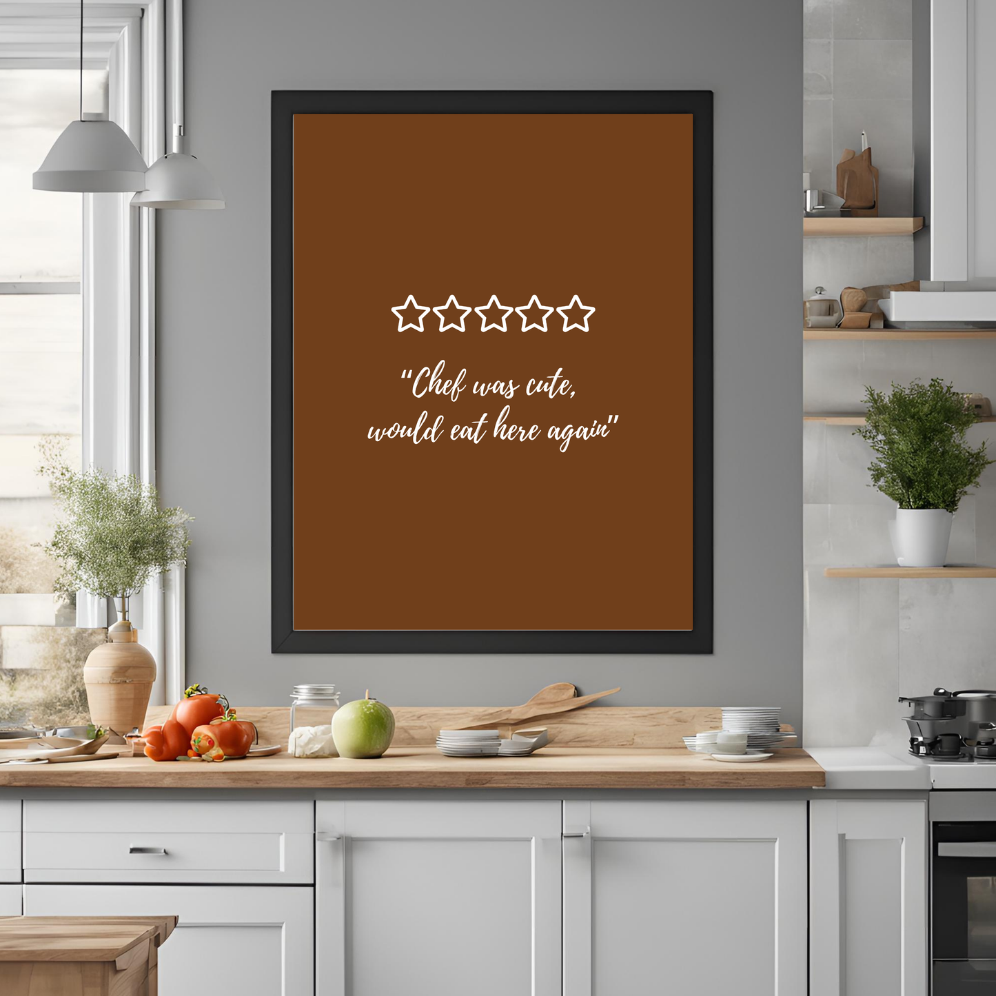 5 Star Chef Framed A4 Print - Portrait/Black