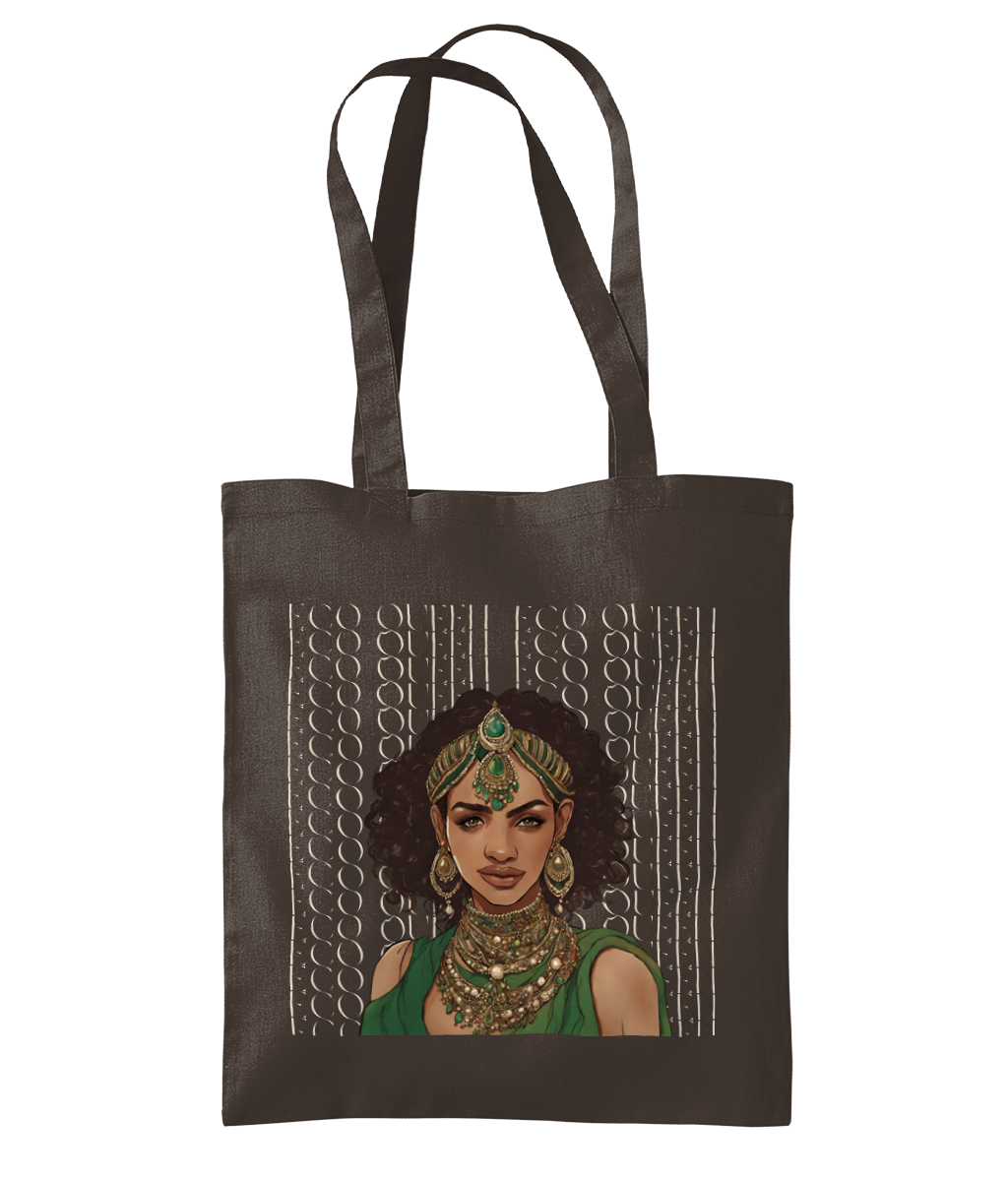 South Asian Art - Brown Eco Queen Tote Bag