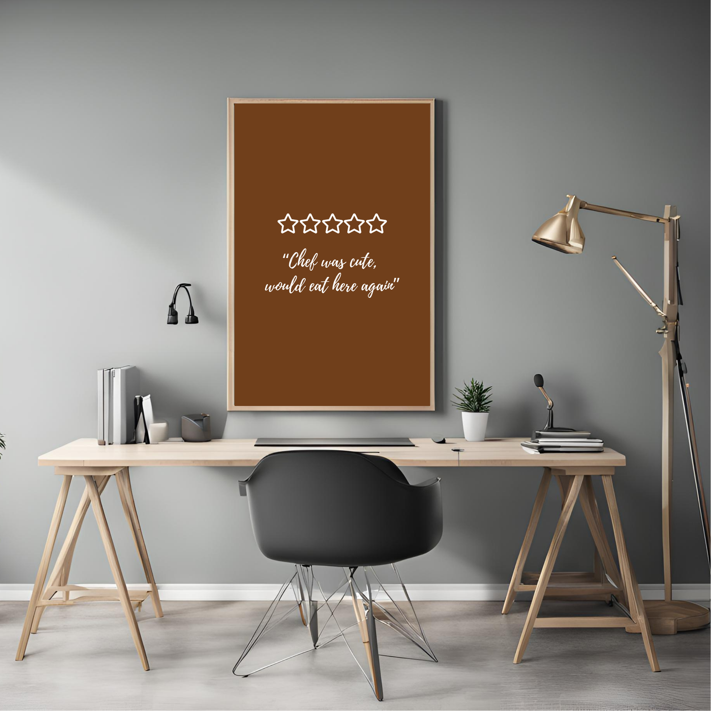 5 Star Chef Framed A4 Print - Portrait/Black